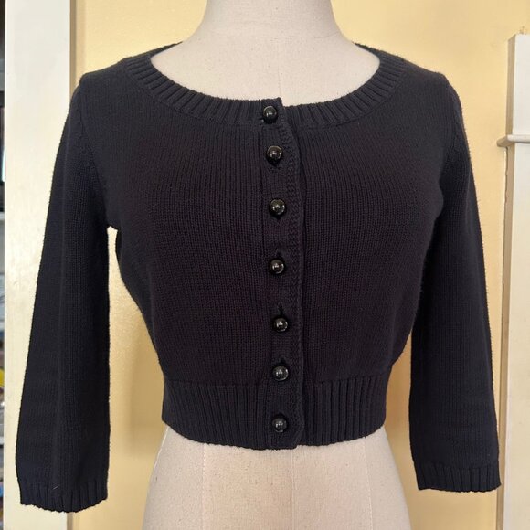 Vintage Betsey Johnson Skull Key Cropped Cardigan - Picture 4 of 10